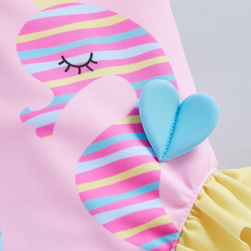 One-piece seahorse swimsuit for kids quick-drying and comfortable, close-up shot