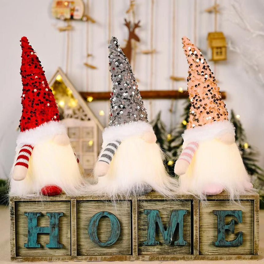Battery-Operated Glowing Gnome Christmas Decor
