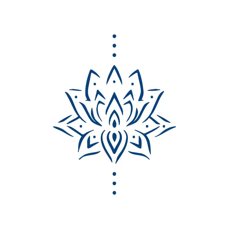 Blue lotus flower design jagua tattoo