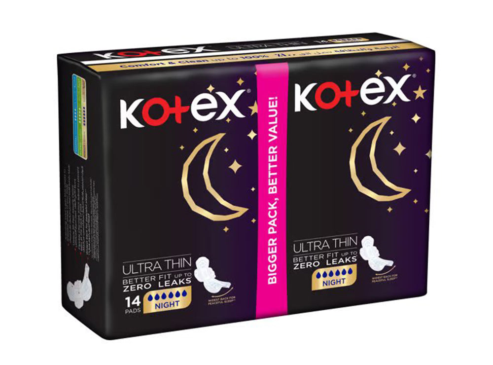 Kotex Thin Night Duo Sanitary Pads 14 Pieces