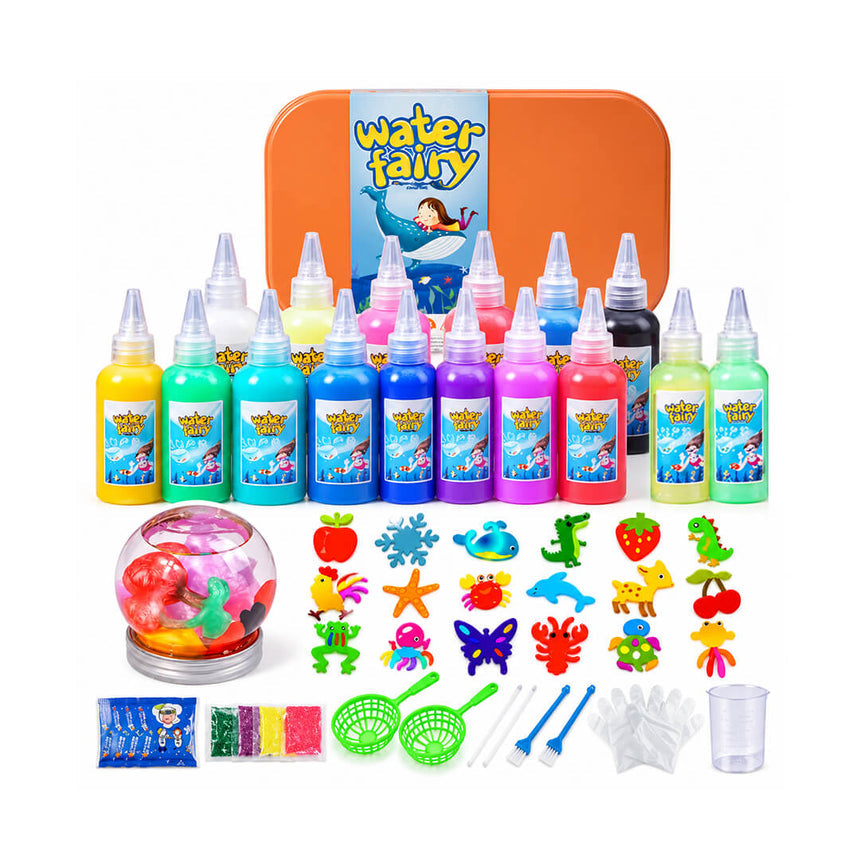 Magic Gel water science kit with 14 colors and 12 assorted 3D molds