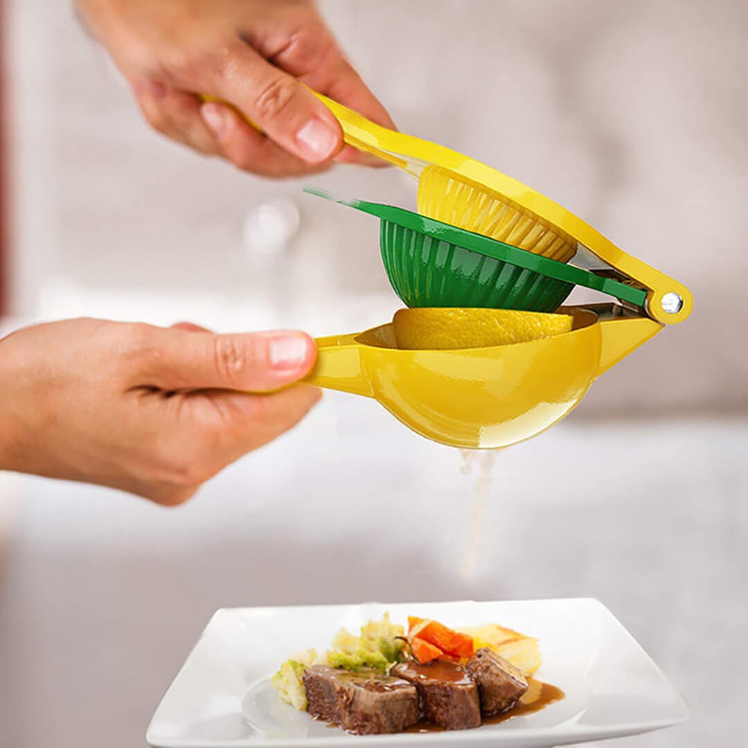 Manual Press Juicer Metal Yellow Lemon Lime Squeezer