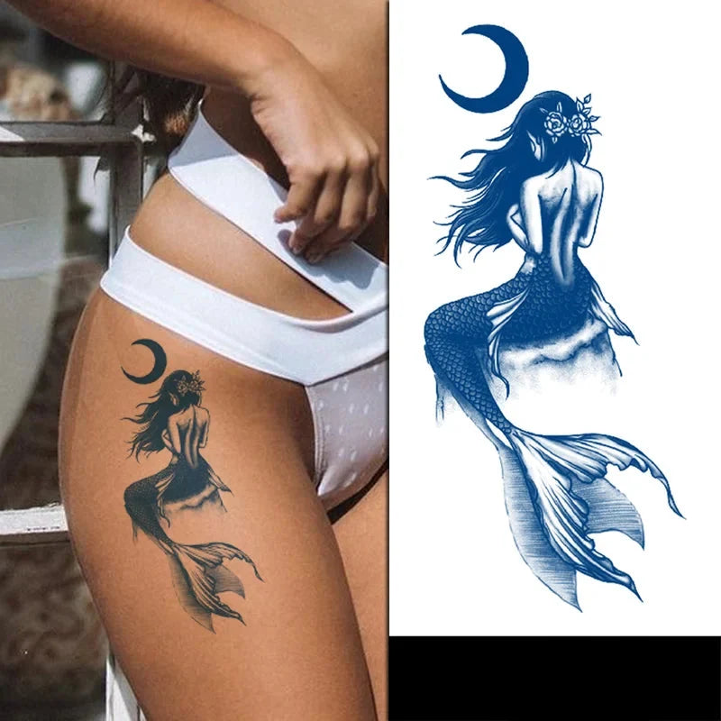 Mermaid Temporary Tattoo (Semi-Permanent Tattoo)