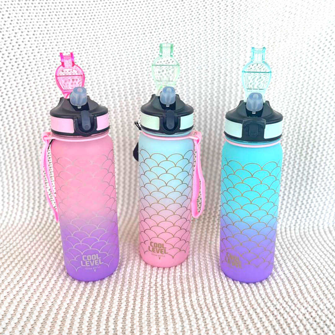 Mermaid pattern BPA-free water bottles for school