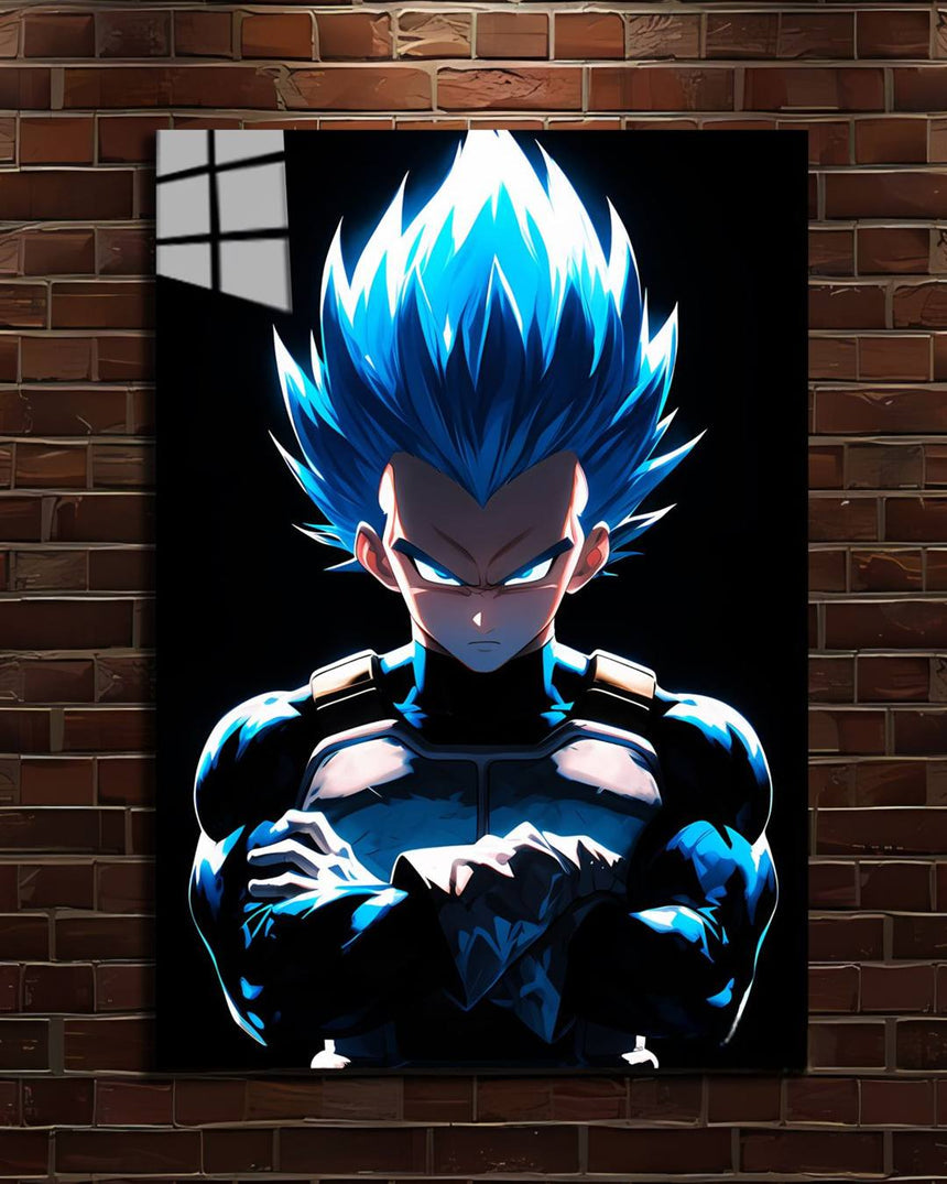 Dragon Ball Vegeta metal poster, Vegeta Super Saiyan Blue with arms crossed