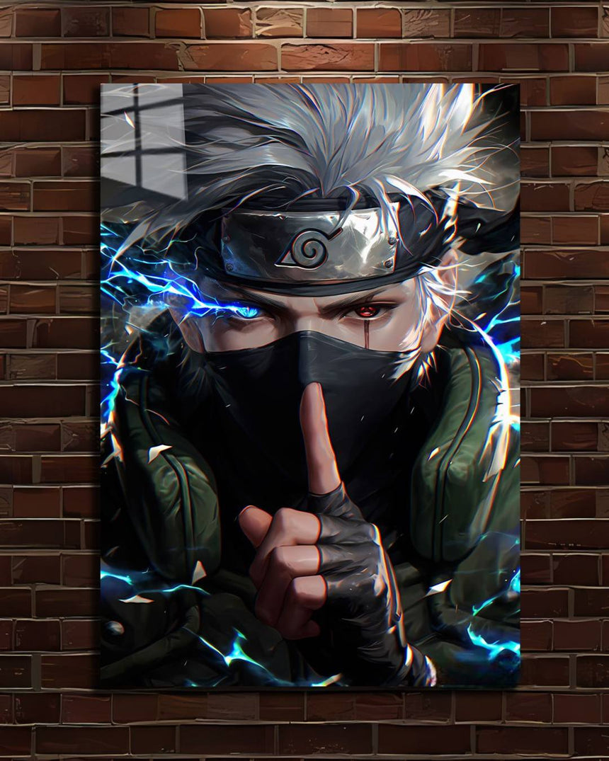 Naruto Kakashi Hatake metal poster, Kakashi with his Sharingan and blue lightning