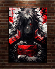 Naruto Madara Uchiha metal poster, Madara in red armor with arms crossed