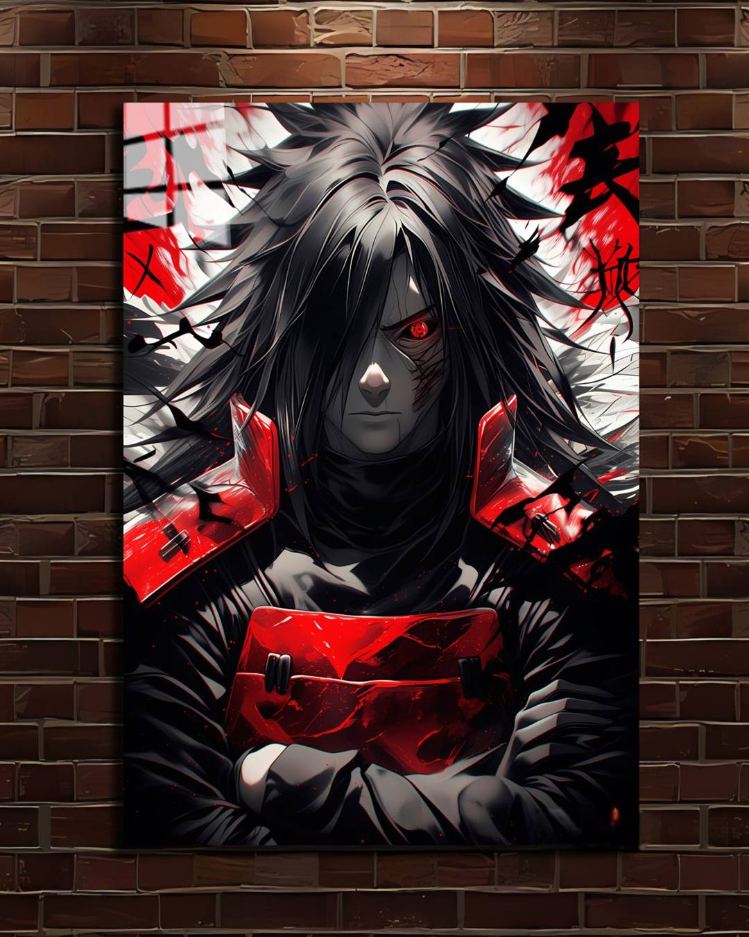 Naruto Madara Uchiha metal poster, Madara in red armor with arms crossed