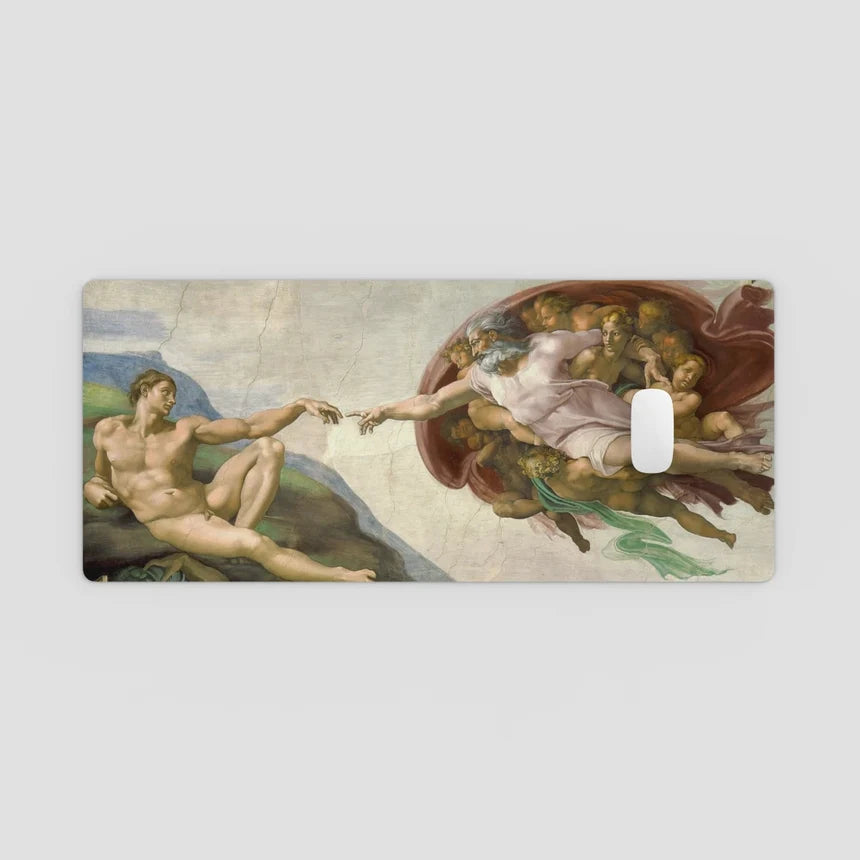 Light switch cover with classical painting design featuring two figures and a cherub.
