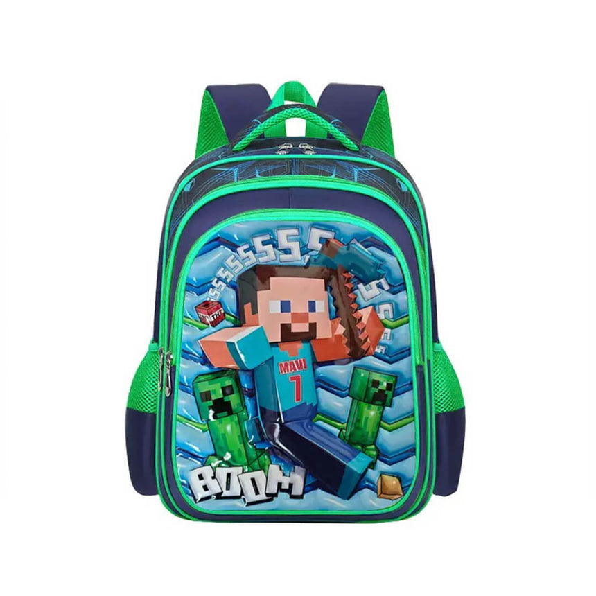 Water-resistant Minecraft backpack for grades 1 to 4.