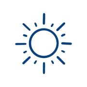 minimalistic sun temporary tattoo design on a white background