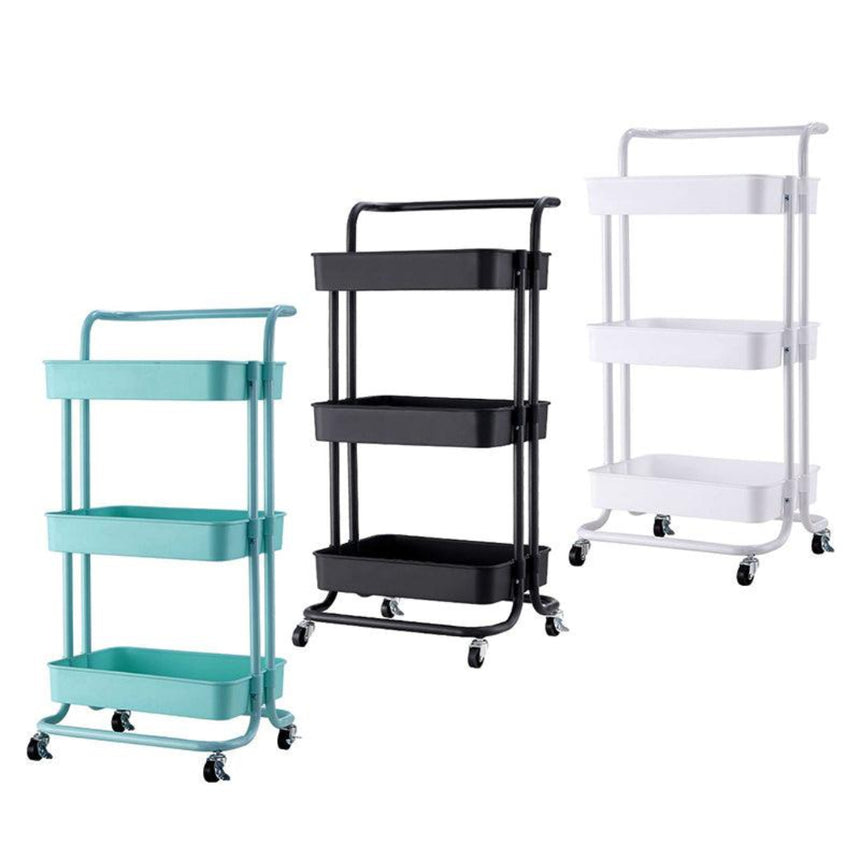 3-layer movable storage cart for home organization