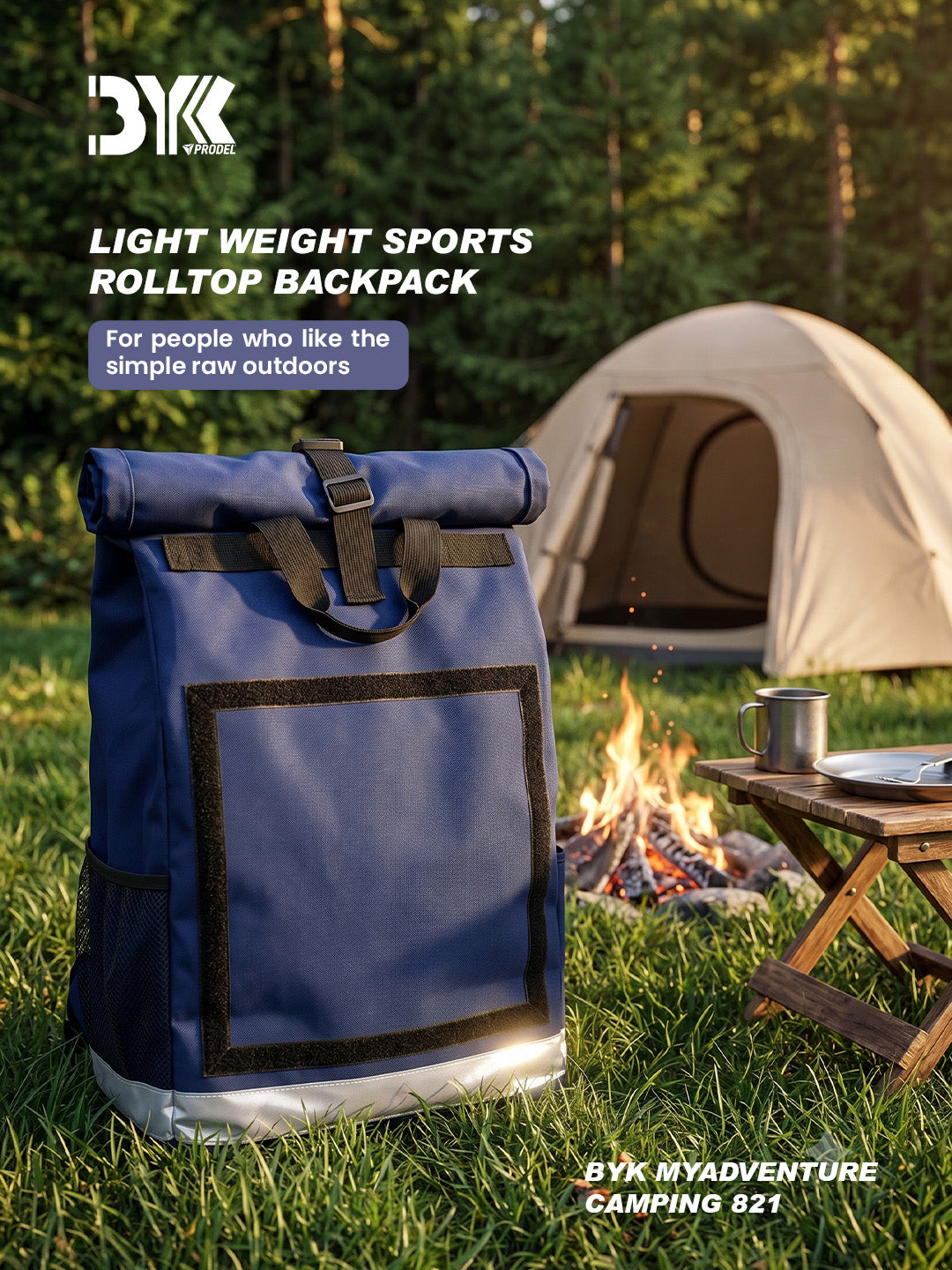PRODEL Rolltop Hiking Lightweight Backpack - Purple