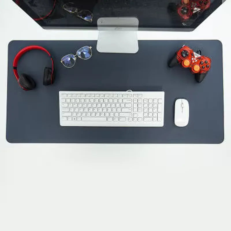 Double Sided PU Leather Mousepad Navy And Yellow