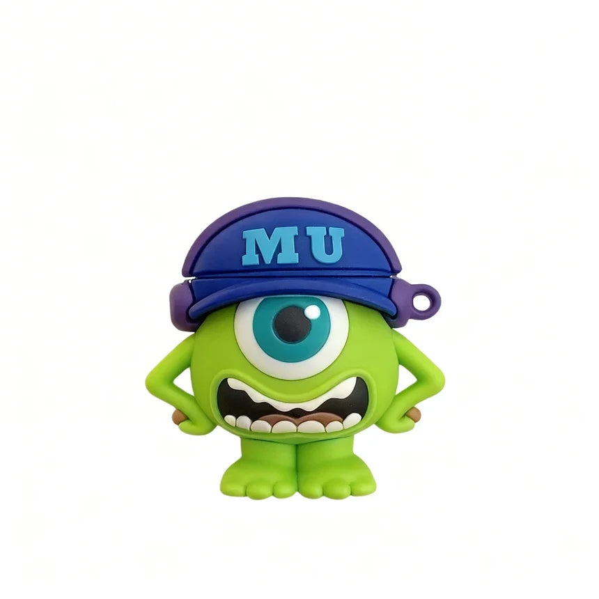 Green character with a blue cap on a white background