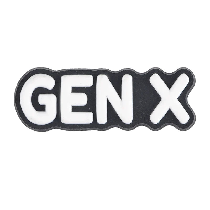 Black and white 'GEN X' logo on a white background
