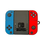 Nintendo Switch console with blue and red Joy-Con on a white background