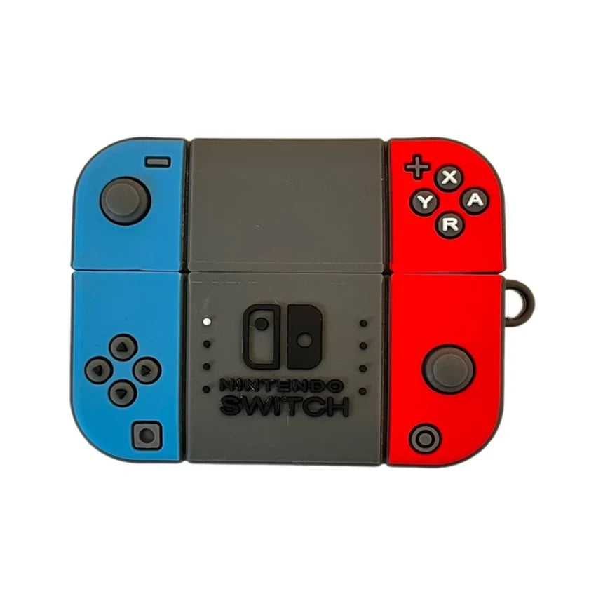 Nintendo Switch console with blue and red Joy-Con on a white background