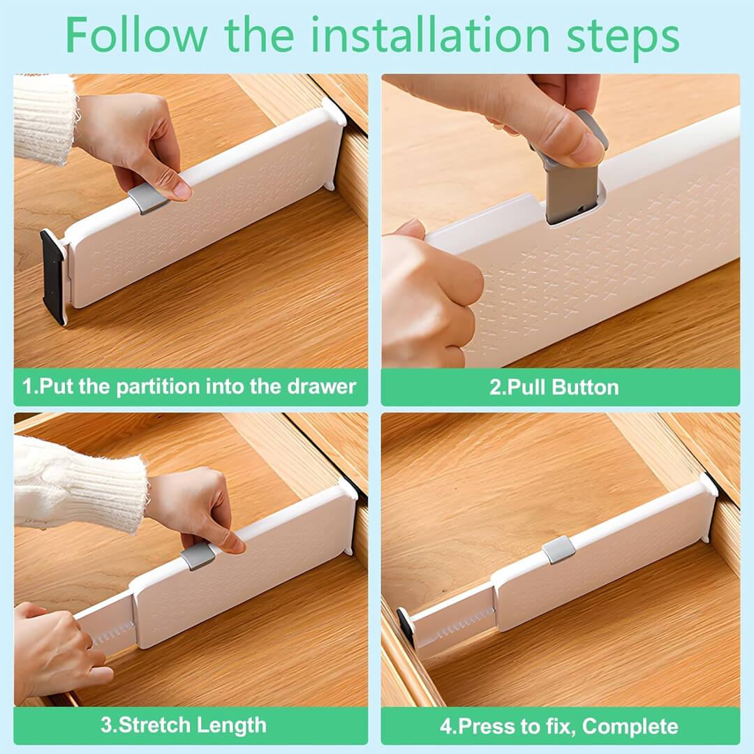 Multi-use drawer divider, installation steps