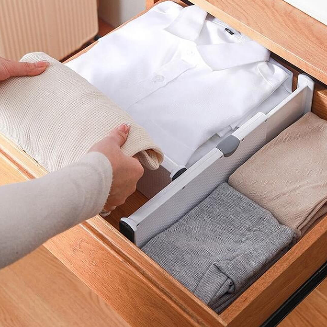 Multi-use drawer divider for clothes organization
