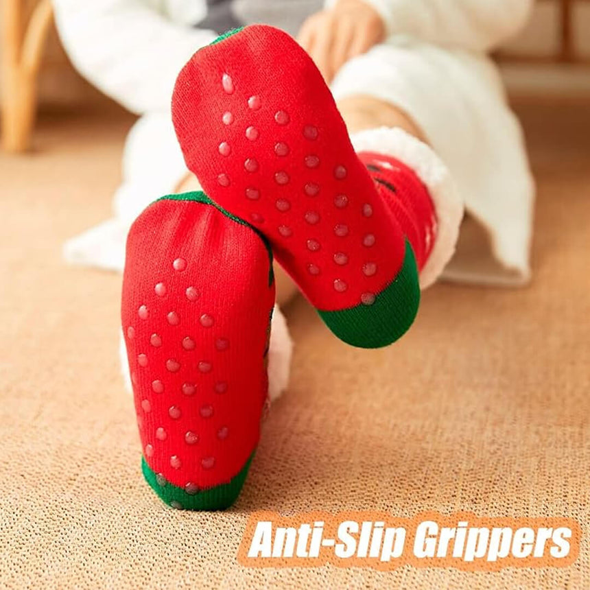 Warm non-slip Christmas deer socks for adults