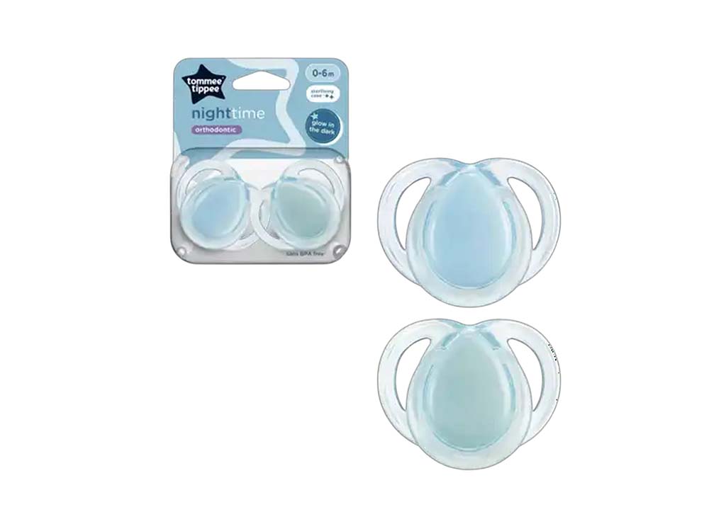 Tommee Tippee Night Time Boy Soother 0-6M 2 Pieces
