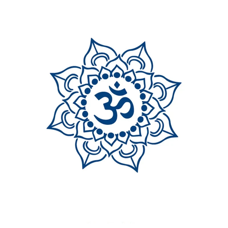 Tattoo mandala design with Om symbol on a white background