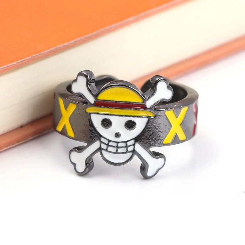 One Piece Straw Hat Crew Adjustable Metal Alloy Ring