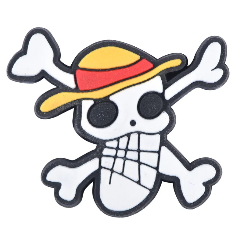 One Piece Luffy Zoro Ace Gear 5 uffy Straw Hat Logo Flame Fruit Gum Gum Devil Fruit Croc Charms for Crocs | Jibbitz