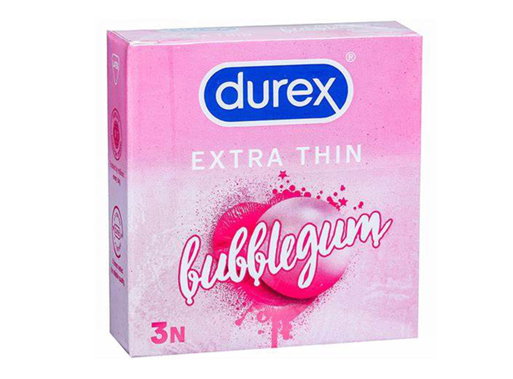 Durex Extra Thin Bubblegum Condoms 3 Pieces
