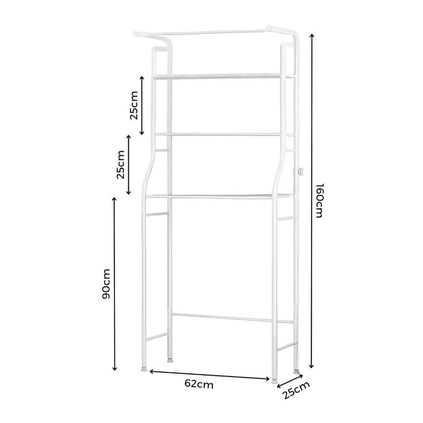 Laundry room metal storage rack with 3 layers, dimensions