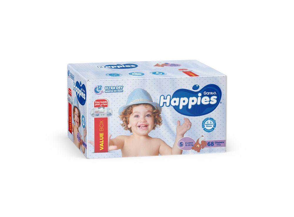 Happies Diapers 5 12-20 kg Mega Box 92 Pieces