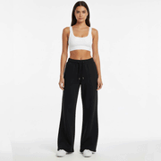 Flare Pants Black Cotton Women