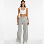Flare Pants Grey Fleece Cotton