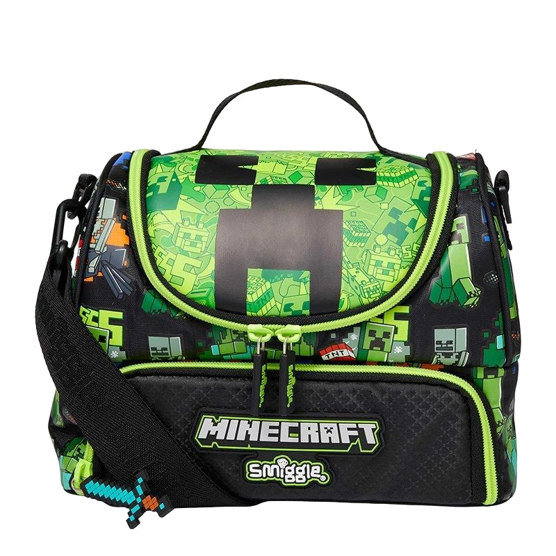 Smiggle Lunch Bag - Minecraft | Shoulder Straps | 24.5×16.5×15cm