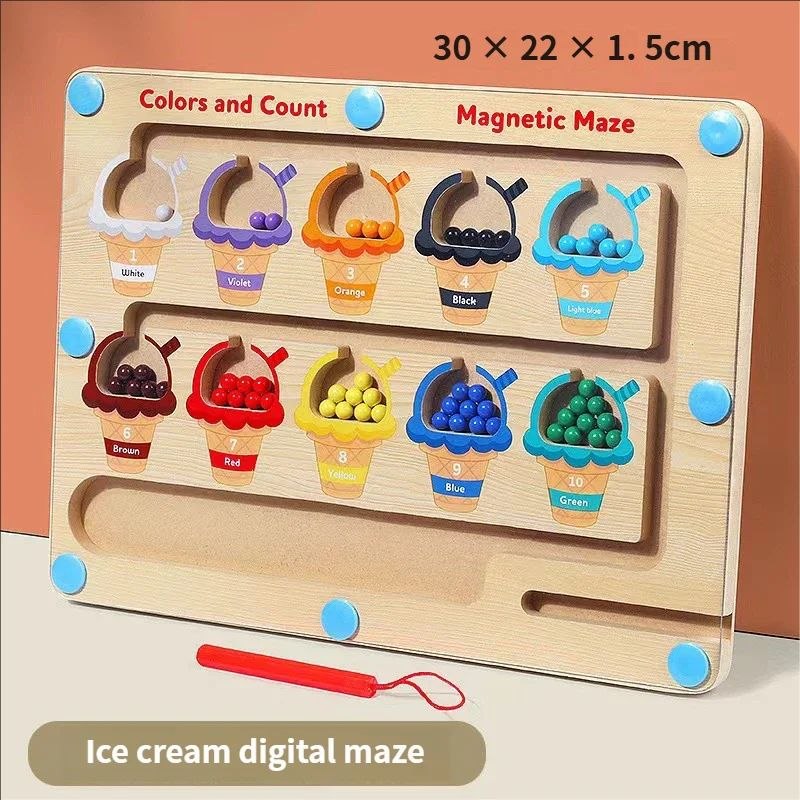 Montessori Wooden Magnet Puzzle Board