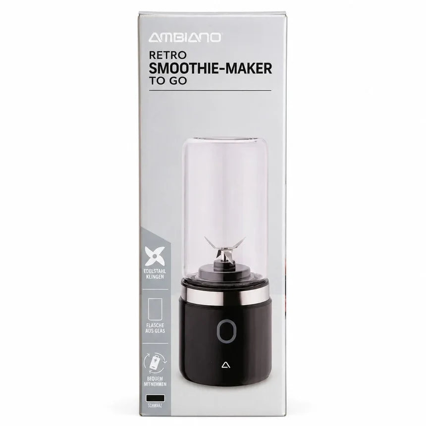 Retro Portable Smoothie Maker 300ml Glass Bottle