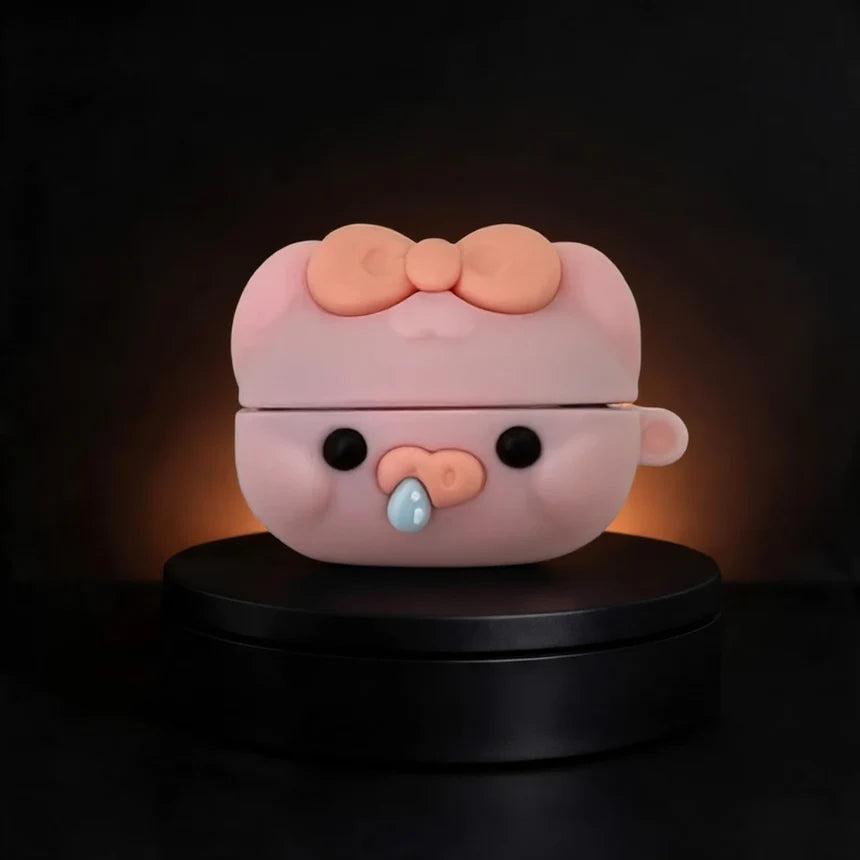 sniffling pig shaped  apple airpods and samsung galaxy buds case from inkbee store lebanon