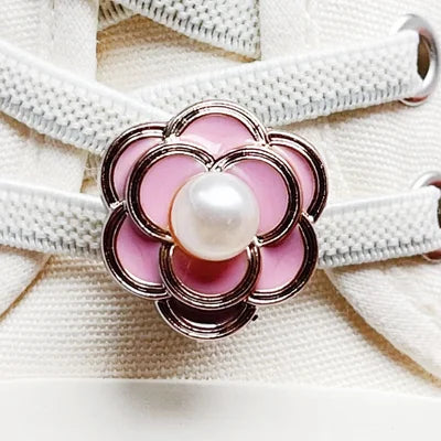 Pink Flower Shoelace Charm