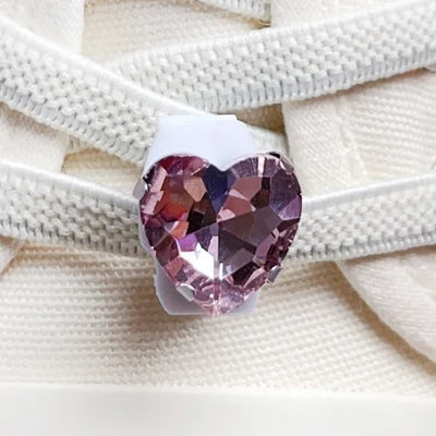 Pink Heart Jewel Shoelace Charm