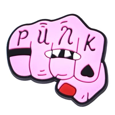 Pink Fist Punk Croc Pin for Girls