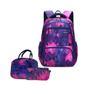 Geometric starry sky backpack set for school use