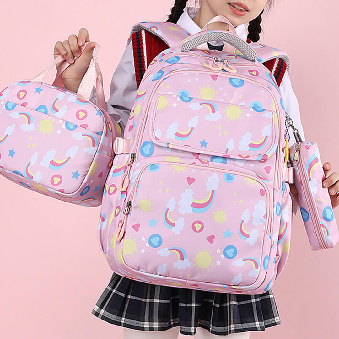 Rainbow Girls Backpack 3-Piece Set Grades 1-5 46 cm