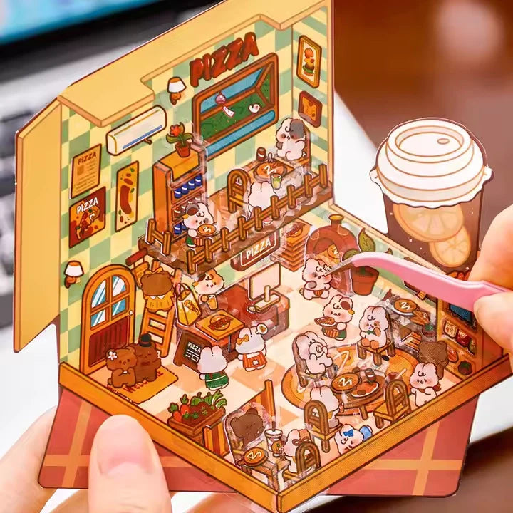 Pizza DIY Sticker Set Miniature World