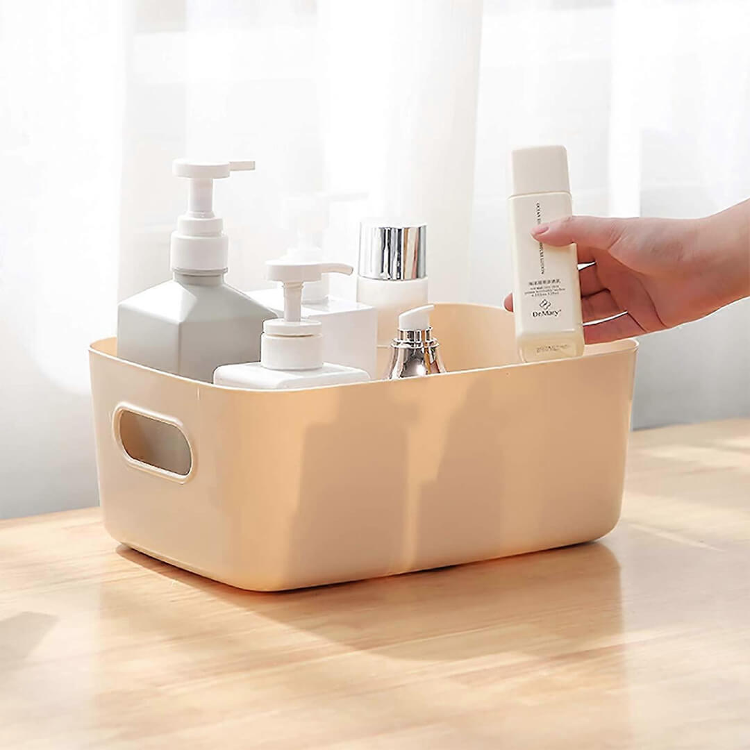 Plastic storage box with open design for easy access