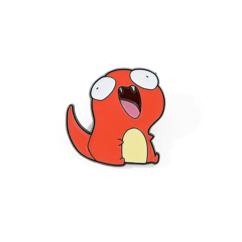 Cartoon character with a surprised expression on a white background