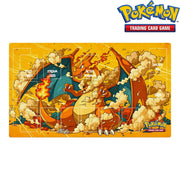 Pokémon Trading Card Game playmat with a dragon-like creature design on a yellow background.