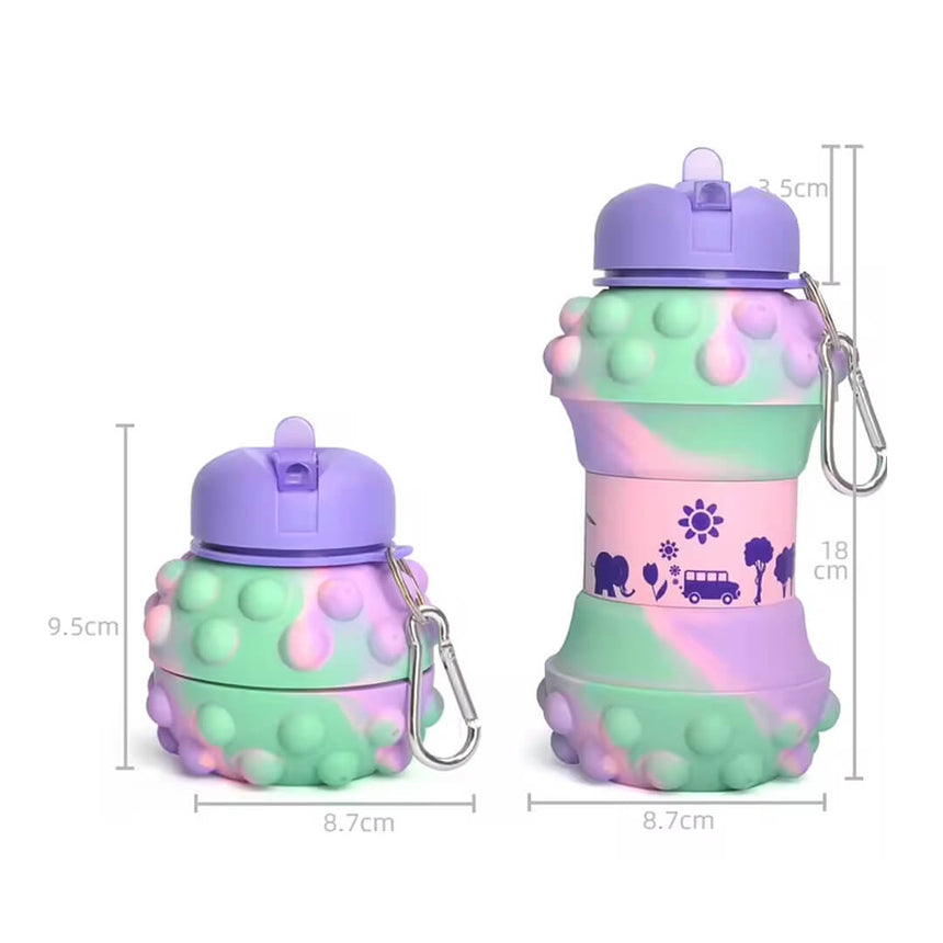Pastel Pop-It Collapsible Silicone Water Bottle
