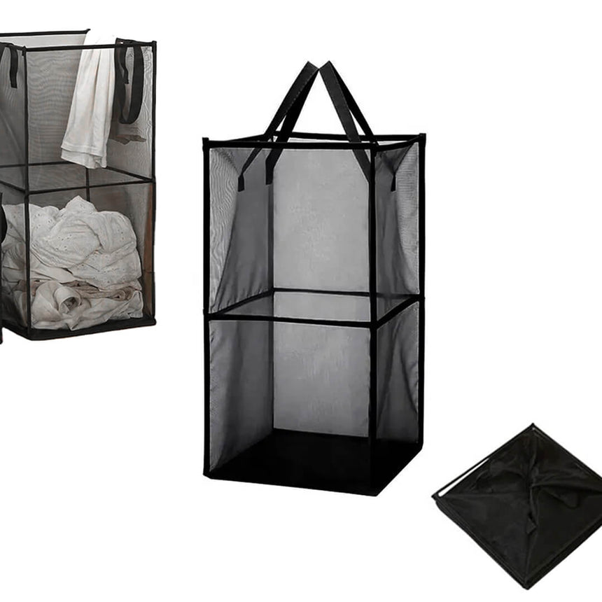 Rectangle pop-up mesh laundry basket