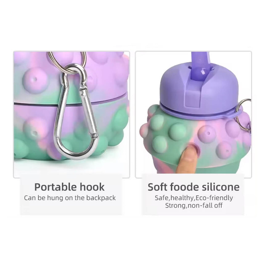 Pastel Pop-It Collapsible Silicone Water Bottle